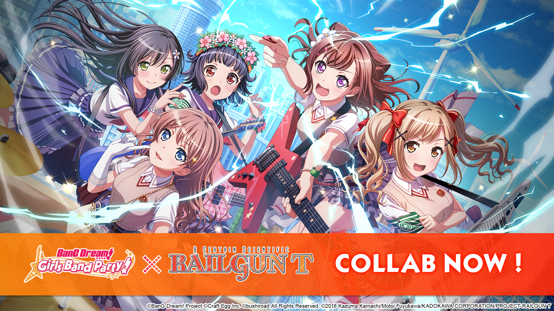 BANG DREAM! GIRLS BAND PARTY! X A CERTAIN SCIENTIFIC RAILGUN T ENGLISH  COLLABORATION | BanG Dream! Girls Band Party!