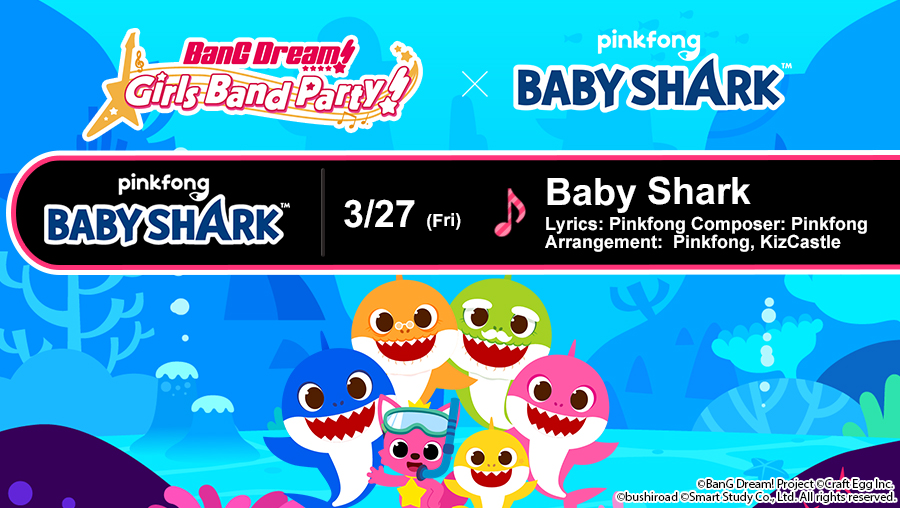 BanG Dream! Girls Band Party Announces Baby Shark Collaboration with  Pinkfong