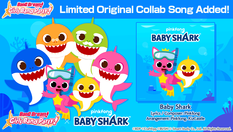 BanG Dream! Girls Band Party Announces Baby Shark Collaboration with  Pinkfong